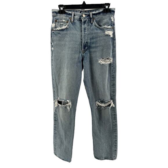Agolde Women's Distressed 90s High Rise Straight Leg Jeans Size 25 - Picture 2 of 6